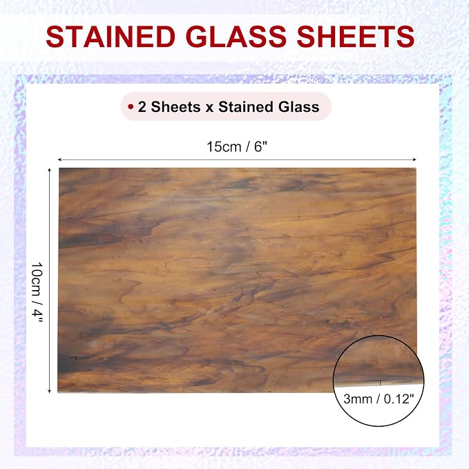PATIKIL 4 x 6 Inch Transparent Stained Glass Sheets, 2 Sheets Mosaic Glass - Image 2