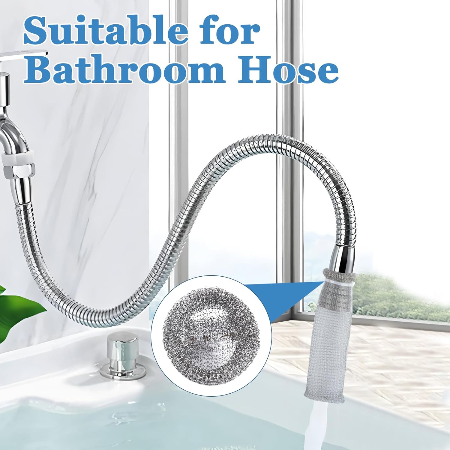 24 Pieces Stainless Steel Lint Traps for Washing Machine Hose,Rust-Proof Pet Lint Catcher Mesh Filter with 24 Pieces Cable Ties