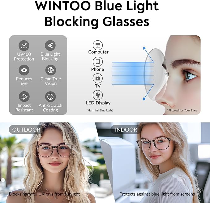 Blue Light Glasses for Woman Men | 99% Blue Light Blocking Glasses for Computer - Image 4