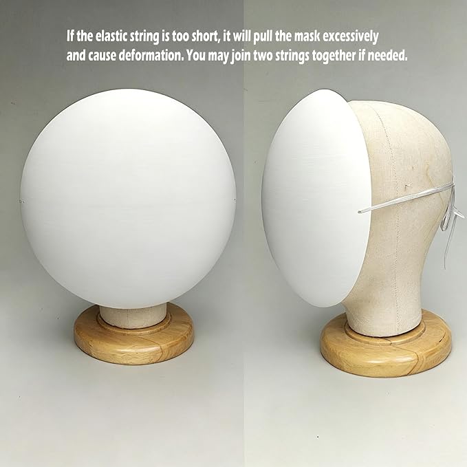 Plastic Craft Mask White Blank DIY Mask Base | Plain Paintable, Cosplay Costume - Image 2