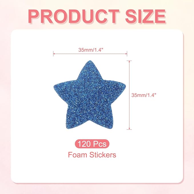 PATIKIL 1.4"x1.4" Star Foam Stickers - Image 2