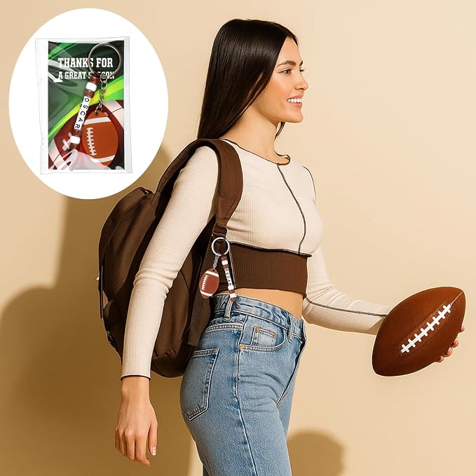 Suncalla 984 Pcs 24 Set Football Keychain Making Kit DIY Football Bag Tag | - Image 5