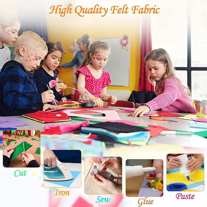45Pcs Vibrant Felt Sheets for Sewing School Projects Party Craft Decoration | - Image 3