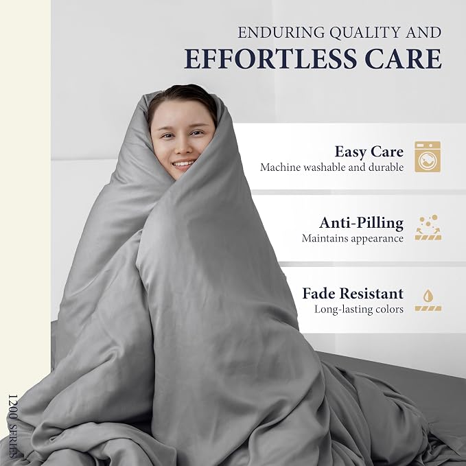 100% Egyptian Cotton Pillow Cases Standard/Queen Size Set of 2 - Image 5