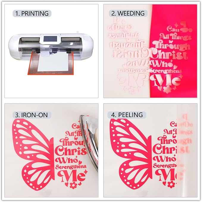 guangyintong Fluorescent Heat Transfer Vinyl Neon Red HTV Rolls, HTV Vinyl - Image 5