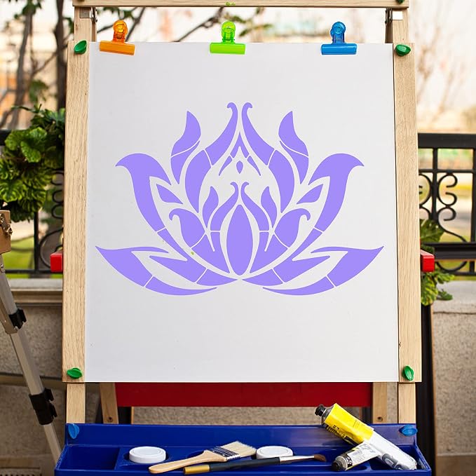 GORGECRAFT 12"X12"Lotus Flower Stencil Mandala Sacred Templates Yoga Reusable - Image 5