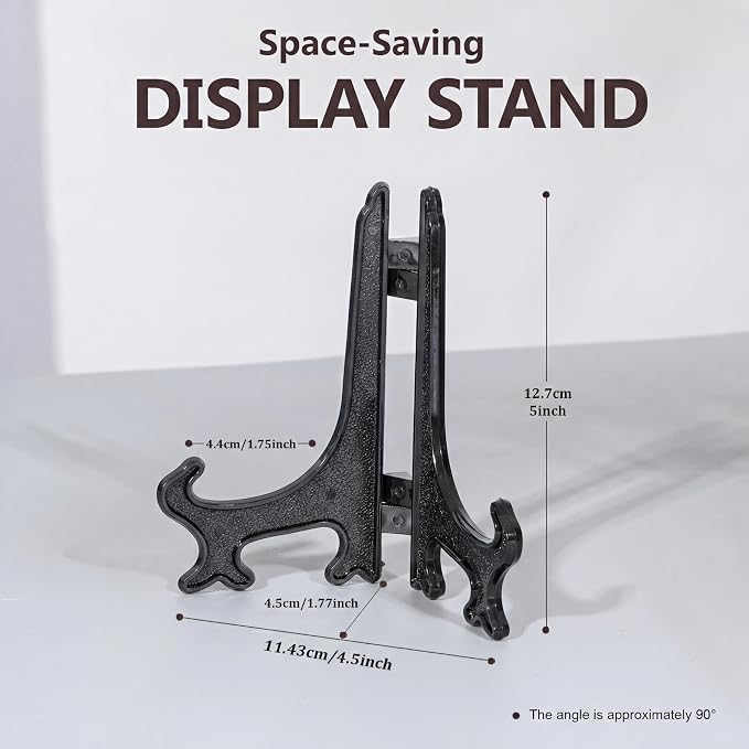 Artliving 5 Inch Black 12pcs/Set Plastic Easels Plate Display Stands Picture - Image 3