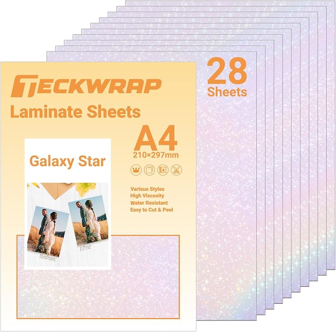 TECKWRAP Holographic Laminate Sheets Waterproof Laminating Sheets by TECKWRAP