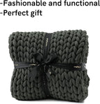 YnM Weighted Blanket, Handmade Chunky Knitted Design, Soft and Cozy, - Image 4