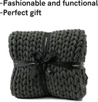 YnM Weighted Blanket, Handmade Chunky Knitted Design, Soft and Cozy, - Image 4
