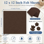 12" x 12" Felt Sheets for Crafts, 2mm Stiff Felt Fabric, Polyester Felt Squares - Image 3