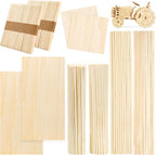 Natural Wood Craft Wood Square Dowel Rods Basswood Sheets Smooth Popsicle Art by DOITEM