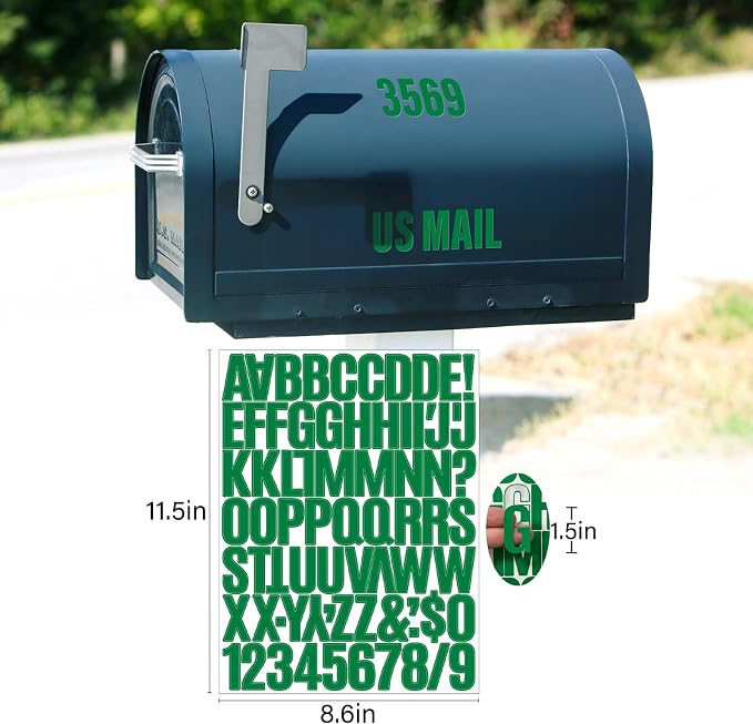 Letter Stickers, Mailbox Numbers, 1.5 Inch Waterproof Vinyl Alphabet | 1 1/2 - Image 2