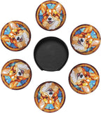 Drink Coaster Set of 6, Corgi Dog Mom Lover Gift, Leather Drink Coasters - Image 5