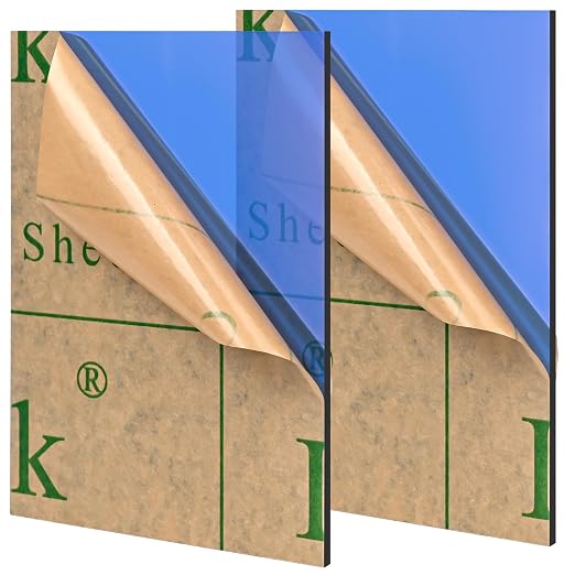 Lesnlok 18x24 Transparent Blue Acrylic Sheets 1/8 inch Thick 3mm Cast by Lesnlok