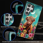 for Samsung Galaxy S24 Ultra Case, Highland Cow Flower Pattern Glossy 2 in 1 - Image 5