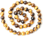 45PCS 8mm Natural Yellow Tiger Eye Stone Gemstone Round Loose Beads - Image 2