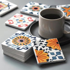 10pcs 4''x4'' Ceramic Tiles for Crafts, Blank Ceramic Coaster for Craft - Image 3