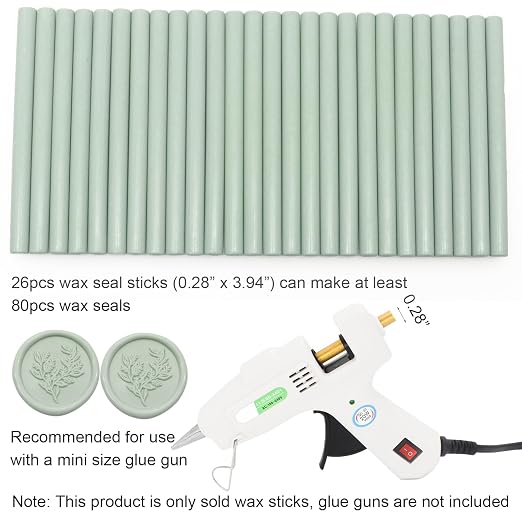 Sage Green Wax Seal Sticks 26pcs, Andotopee Glue Gun Wax Seal Sticks - Image 3