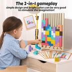 Wooden Colored 3D Russian Block Puzzle Jigsaw Stacking Montessori Toys - Image 6