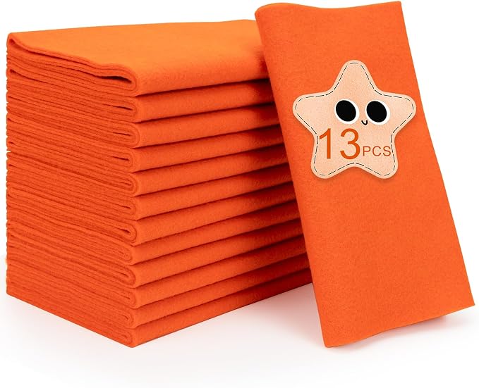 XSEINO 13 Rolls Orange Red Felt Fabric, Fit by XSEINOiscreating%EF%BC%81
