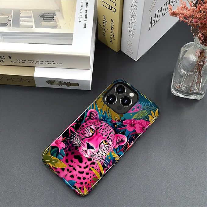 ZHEGAILIAN Case for iPhone 15 Pro Max, Panther Leopard Flower Durable - Image 4