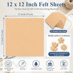 12" x 12" Felt Sheets for Crafts, 2mm Stiff Felt Fabric, Nude | 2mm Thick Stiff - Image 3