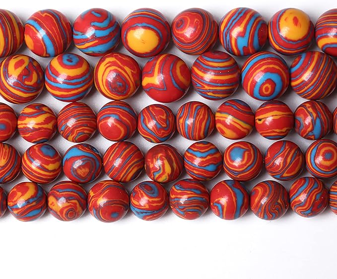 90PCS 4mm Natural Orange Malachite Beads Round Loose Stone Beads by NaturalStoneBeads
