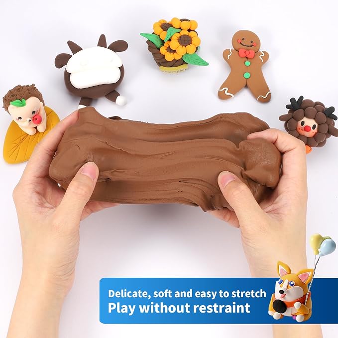 ifergoo Brown Air Dry Clay, DIY Creative Modeling Clay - Image 2