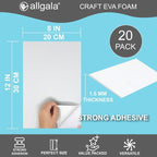 allgala 20 Pack Self-Adhesive EVA Foam Paper 8x12 Inch Sheets-White-CF85402 - Image 2