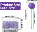 Purple Map Pins, 1/8 Inch, Round Ball Head | Map Tacks, Push Pins - Image 2