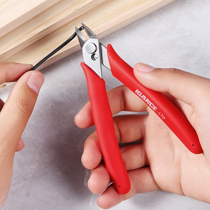 IGAN-170 Flush Wire Cutters, Precision Jewelry Making Flush Cut Pliers - Image 6