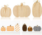 Whaline 3Pcs Unfinished Fall Pumpkin Wooden Cutout by Whaline