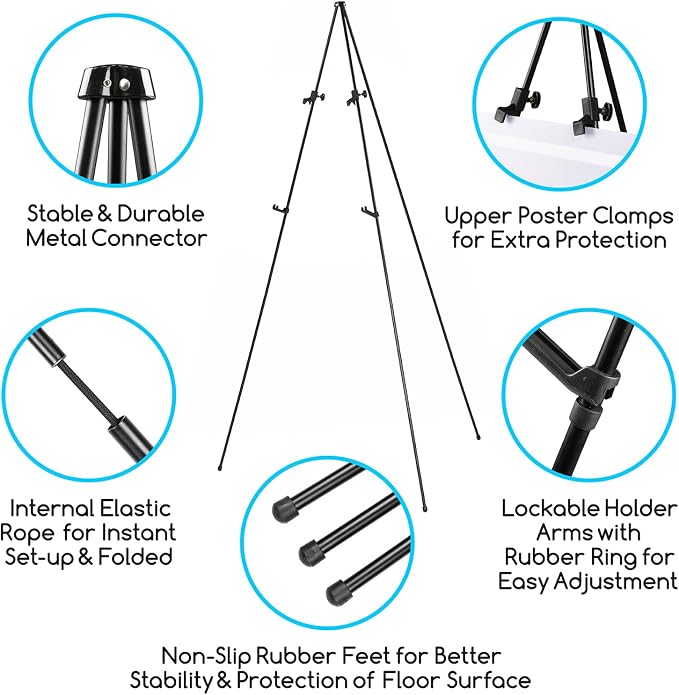 MEEDEN Easel Stand for Painting and Display: 63" Art Metal Easel Sign Stand - Image 3