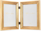 Lawrence Frames 5x7 Hinged Double Sutter Burnished Gold Picture Frame - Image 2