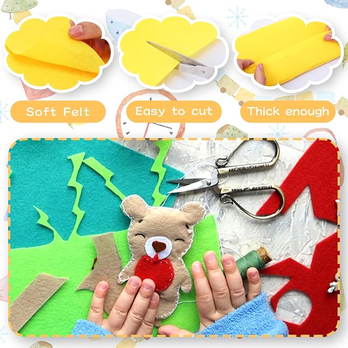 12" x 12" Squares Felt Sheets Fabric, 1mm Thick Halloween Christmas Fabric Fall - Image 3