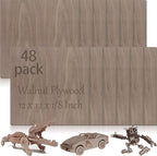 48 Pcs Walnut Unfinished Wood Craft, School DIY Projects, CNC Cutting, and Wood by Vemkyrio