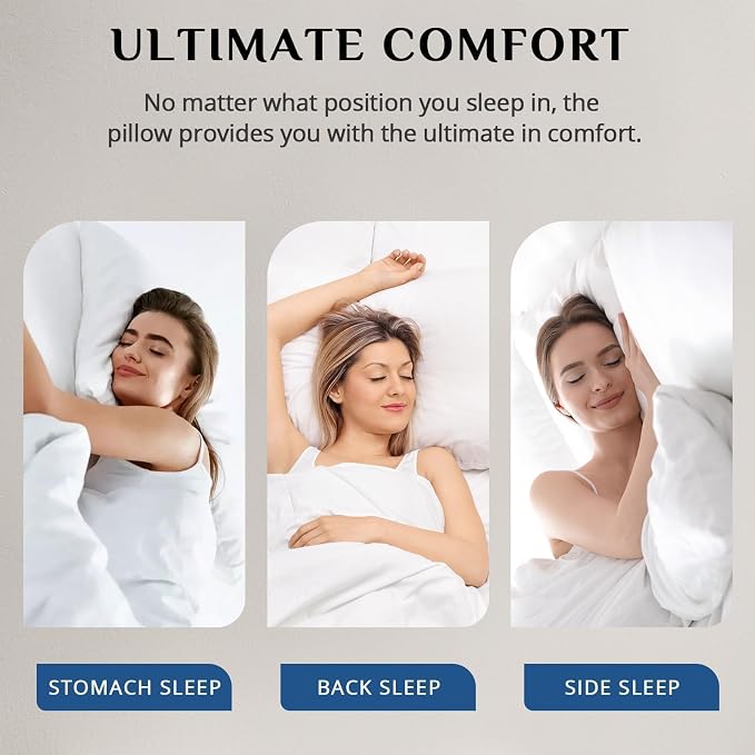 JOLLYVOGUE Pillows King Size Set of 4, Washable Supportive Bed Pillows - Image 7
