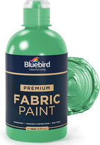 BLUEBIRD Fabric Paint, Emerald Green, 16.9 Fl Oz, Permanent Fabric Paints by BluebirdArts
