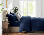 CozyLux California King Comforter Sets Navy Blue, 7 Pieces Cal King Bed in a Bag - Image 9