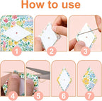 480pcs Paper Piecing Paper for Quilting Diamond 60 Degrees | (1", 1.5" and 2" - Image 8