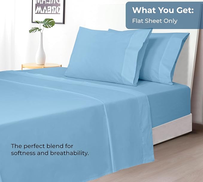 Royale Linens 100% Organic Cotton Full Flat Sheet Only - Image 5