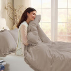 Andency Queen Comforter Set Khaki, 3 Pieces Boho Fall Tassel Lightweight - Image 5