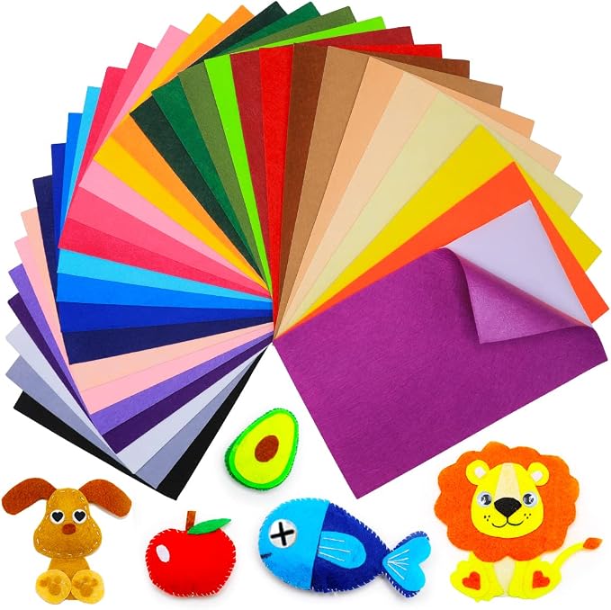 IOOLEEM Multi-Colored Felt Sheets, Self-Adhesive Felt Sheets, Pre-Cut Felt by IOOLEEM