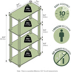 Furinno Turn-S-Tube 4-Tier Storage Shelves Bookshelf - Image 2