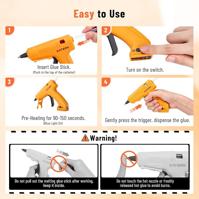 Katerk 3.7V Cordless Hot Glue Gun Kit - Image 8