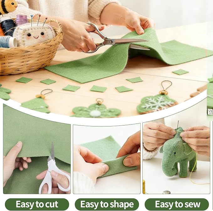 Sage Green Felt Fabric Sheet 36" X 36", 1.4mm Thick Large Soft Durable Flexible - Image 4
