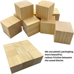 MUXGOA Wood Blocks for Crafts, 2 Inch Unfinished Wooden Cubes Natural Wood - Image 4