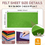 Soft Felt Fabric Sheet 18" x 36", 1.6mm Acrylic Craft Felt, Emerald Green | - Image 2