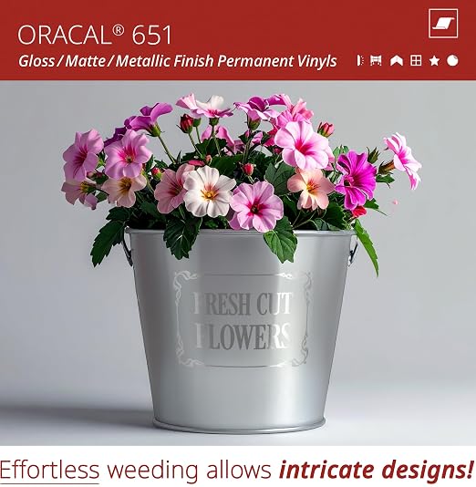 ORACAL 651 Matte Metallic Silver Grey Vinyl Durable Roll Easy to Weed Permanent - Image 3